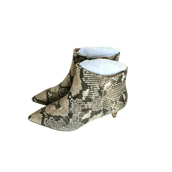 ComfortView Meredith Ankle Bootie Women Size 7 WW Snakeskin Print Kitten Heel - Picture 3 of 7